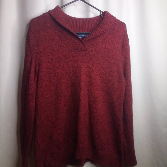 Karen Scott Sweaters - Karen Scott Sweater L Women Long Sleeve Mock Neck Red Black